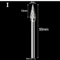 멀티 다용도 텅스텐 카바이드 3x6mm 버 드릴 비트 로타리 Burrs 금속 다이아몬드 그라인딩 목공 밀링 커터, 08 I