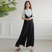 점프수트 - 와이드 홈웨어 -메니 나시 멜빵바지 점프슈트 이지웨어 팬츠 베이직 GW3FBFDC 데일리