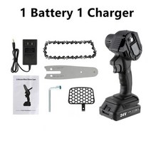 충전 식 전기 톱 무선 기계 전동 용 소형 엔진 체인 미니550W 리튬 배터리 휴대용 전기 가지 치기 톱 충전, 01 1 Battery 1 Charger_01 미국