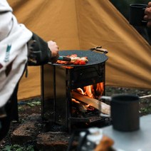 캠핑화목난로 야외캠핑 안전망 세트 미니 휴대 실내용, D 스토브