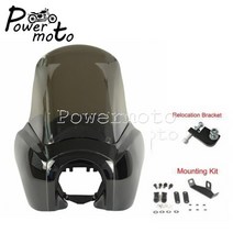 할리데이비슨 바이크 오토바이다이나 헤드 라이트 페어링 프론트 라이트 마스크 카울 w 이리듐 윈드 실드 15 로우 라이더 슈퍼 와이드 글라이드 팻 스트리트 밥, 협력사, 매트 블랙 스모크