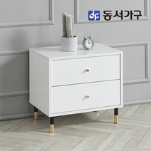 동서가구 네오 유럽감성 골드캐슬 600 2단 협탁NES134, 화이트