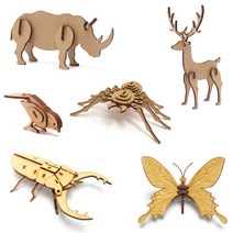 마이즈/나무 조립 모형 동물 곤충 모음/미니어처 공예, 치타/IN-23