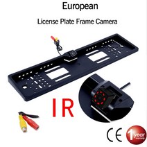 차량 블랙박스 채널 1 2 후방 카메라자동차 후면보기 카메라 EU 유럽 번호판 프레임 방수 나이트 비전, 02 주황색