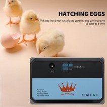 뜨거운 15 계란 Incubator 시간 제어 편리한 자동 Brooding 기계 온도 조절 치킨 계란 메추라기 도구|사료 & 물 보급품|, 1개, AU