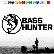 낚시로고스티커 FS019 BASS HUNTER 배쓰헌터 조구사마크 태클박스 자동차꾸미기, 1개, 메탈실버XL
