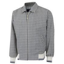 남성 국산 비즈니스 체크 바람막이 카라 신사 점퍼 HA-JUA-6-베이지