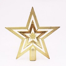크리스마스 트리 꼭대기 별 장식 토퍼 반짝반짝 데코 오너먼트 용품, Style 1 - Gold+20cm