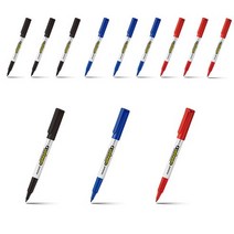 모나미 중간글시용 네임펜 FINE 12개입 흑색 적색 청색 1세트, 흑색 청색 적색 12개씩 1세트