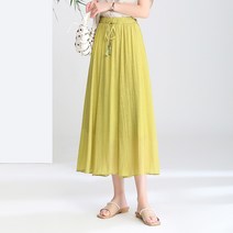 흰색 거즈 스커트 댄스 스커트 배 그림 drawstring 향기로운 구름 원사 하이 엔드 새로운 스커트 주름 스커트 여성