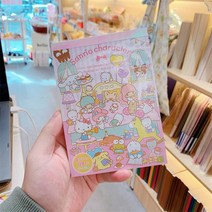 산리오티커 귀여운 핸디 북 산리오 블랙 뷰티 마이 멜로디 시나몬 롤 헬로 키티 리틀 트윈 스타 스티커 커플 선물, [04] D