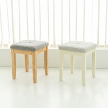 지엠퍼니처 인테리어 디자인 원목 화장대 스툴 의자 컬렉션, 02. 모카 사각 스툴 (내추럴)