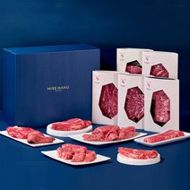 미쓰하누 1++(9)암소한우 선물세트 꽃등심 채끝 부채살 갈비살 구이모듬, 시그니처2호 기본세트, 1.4kg