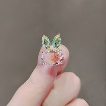 롱 우정 진주 목걸이 귀여운 투명 크리스탈 토끼 나비 브로치 핀 여자 꽃 웨딩 파티 코트 배낭 배지 보석 선물