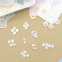 자개 진주 비즈 반지 팔찌 목걸이 만들기 공예 악세사리 재료 부자재, 자개 컬러 플라워, JB324. 데이지꽃 레드 12mm