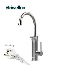 온수기 순간 수도꼭지온수기 급속가열 욕실 싱크대 전기 Briwellna-2 인 1 220V 주방 수도꼭지 탱크 없는 온수기 탭 난방 믹서 가이저 흐름 히터, 03 Silver_01 EU