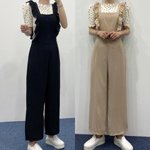 [당일출고] 여성 프릴 점프수트 여름 와이드 멜빵바지
