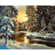 Watgl diy 유화그리기 40 x 50 cm, 050 겨울