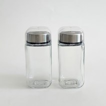 Sinoglass 현대 디자인 브랜드 유리 조미료 양념병, 10.스테인레스 스퀘어 양념병2P