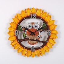 사무실 인테리어 대형벽시계 해바라기 부엉이 무소음 벽걸이시계 집들이 개업선물, 시계