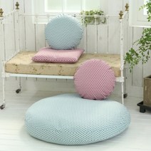 기타 바보사랑[러그랜드]도트 옥스퍼드면 원형대방석100cm(솜포함), 핑크