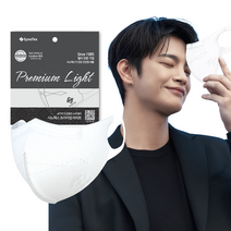 시노텍스 프리미엄라이트 완벽한 숨쉬기 편안함 마스크 대형, light화이트, 대형(L) 50매