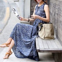 와이딜 여름 여성 나시 롱원피스 치마 데일리 패션룩 코디