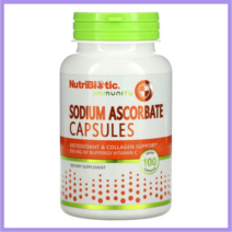 뉴트리바이오틱 아스코르브산 나트륨 완충 비타민C 100베지캡슐 NutriBiotic Immunity Sodium Ascorbate Vegan Capsules, 없음, 비건, 없음