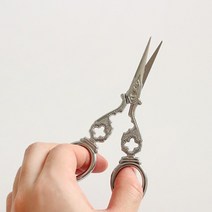 갓샵 프렌치 엔틱 빈티지 가위 2type [골드 예쁜 재단 쪽 프랑스자수 미니 손 실 바느질가위] 재단가위, 실버