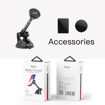 Yesido 금속 전화 홀더 흡입 컵 조정 가능한 자동차 스탠드 유니버설 공기 환기 아이폰 Xiaomi 화웨이 삼성, 한개옵션1