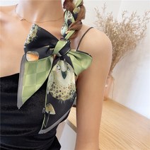 쁘띠 스카프 고퀄리티 감각 유화그림 세분 롱스틱 좁다 차색 튤립 결박함 가방 발 테이프 장식 운전대 두건 2603041457