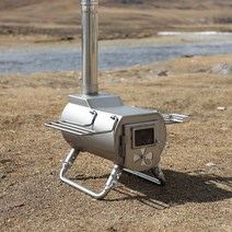 캠핑 휴대용 동계 화목난로 불멍 차박 화로 장작 펠릿 화로대 우드 스토브 나무난로, 바람막이 조절 파이프 304