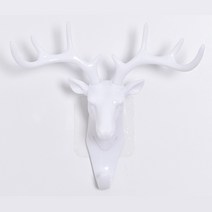 사슴머리 장식후크 벽걸이 사슴뿔 벽장식 빈티지 후크, 화이트UK00055