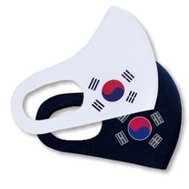 태극기마스크 독도 대한민국 코리아 커플 빨아쓰는 동계올림픽 행사용 패션 마스크, 화이트