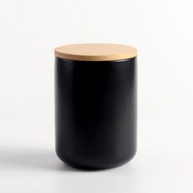 도자기 밀폐용기 분쇄원두보관 용기 카페파우더통 6TYPE, 커빙 도자기우드 (블랙)_중
