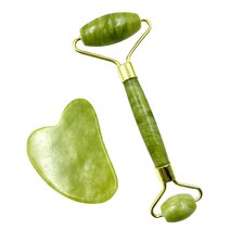 Jade Roller Guasha 보드 키트 스크래핑 노화 방지 얼굴 마사지 조임 도구