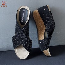 셀럽당 여성 샌들 웨지 힐 키높이 슬리퍼 빅사이즈 비치 샌들