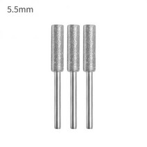 체인톱 연삭기 체인톱날 엔진톱 연마기 3PCS 다이아몬드 전기 톱 숫돌 버 4/4.8/5.5mm 그라인더 체인 드릴, 06 3PCS Sliver 5.5mm
