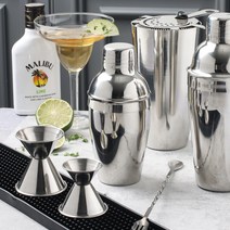 칵테일 쉐이커 홈텐딩 만들기 도구 바 용품 지거 셰이커 키트, 02-칵테일 쉐이커 500ml