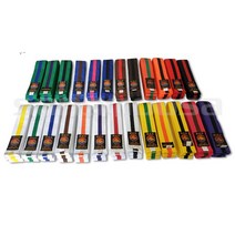 칼라줄띠 도복띠 태권도띠 유도 합기도 빨간 어린이띠, 밤빨강줄180cm