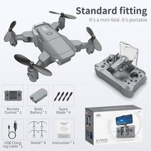 XKJ KY905 미니 드론 4K 카메라 HD Foldable Quadcopter 원 키 반환 Wifi FPV RC 헬리콥터 Quadrocopter 아, 01 Gray Nocamera 1B Box