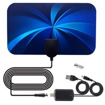 TV안테나 tv 안테나 TV안테나선 hengshanlao 2022 새로운 실내 디지털 hd 4k 1080p dvb-t2 5000 마일 고 이득 hd vhf uhf with, 검은색