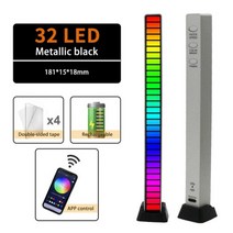 음성인식 LED 조명 사운드 인식 거실 침식 led 컨트롤 라이트 APP 제어 음성 활성화 픽업 리듬 RGB 다채로운 음악 주변 바 램프 USB, 4pcs_Sound Control Light 7