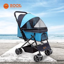 ZOOL 유모차 [당일출고! 사은품 레인커버 선착순증정 ] 56% 초특가세일 [ ZOOL Classic Noble ] 강아지 유모차 애견유모차 반려동물 고양이 유모차 개모차 캐리어, 에메랄드 블루 + 레인커버