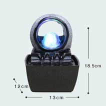 인공폭포 가정용분수 실내분수대 110V-220V 젠 스타일 Rockery 미니 물 분수 LED 크리스탈 볼 공기 가습기 풍수 탁상 장식품 럭키 홈 데코, [08] E