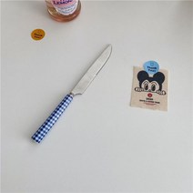 커트러리 디저트 스푼 포크 프랑스 홈 서양 커피 레드 스테인레스 스틸 칼 나이프, blue knife
