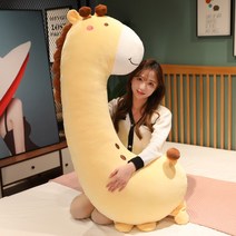 수입 동물 베게 새로운 긴 스트립 베개는 침실에서 자고있는 소녀를 위해 분해 및 씻을, 1미터(독립 라이너 분리 및 세탁 가능), 기린