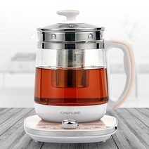 세프라인 더글라스 티 포트1.8L 보온 CLP-2900T티포트 거름망 전기 커피포트 차 주전자 분유포트 내열유리 다용도 유리티팟 유리주전자 사무실 다과 녹차 찻잎 전통차 잎차 드립, 유리, 1.8L