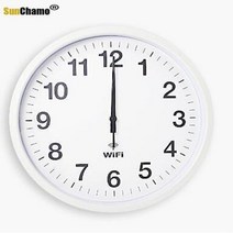 벽시계 인치 정확도 스마트 와이파이 자동 시간 동기화 음소거 거실 현대 홈 시계 장식, White+12-inch
