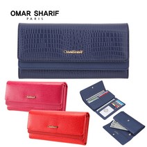 [오마샤리프] 소가죽 악어무늬 포인트 장지갑 OS660